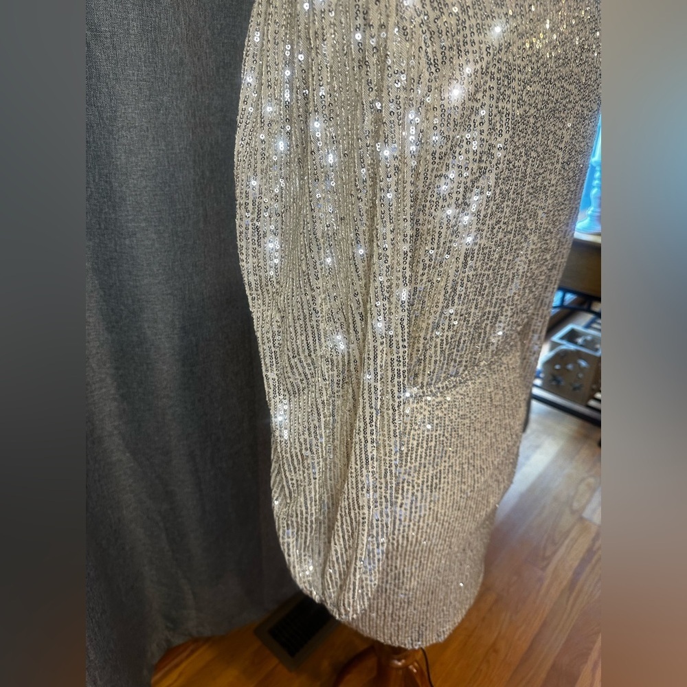 Alter’d State Silver Sequin Mini Dress – Size S - Picture 13 of 14